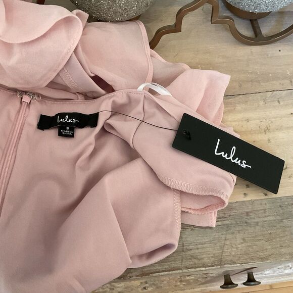 Lulus Women Sweet Like You Dress Women's S Blush Mini Ruffled NWT - Picture 9 of 12